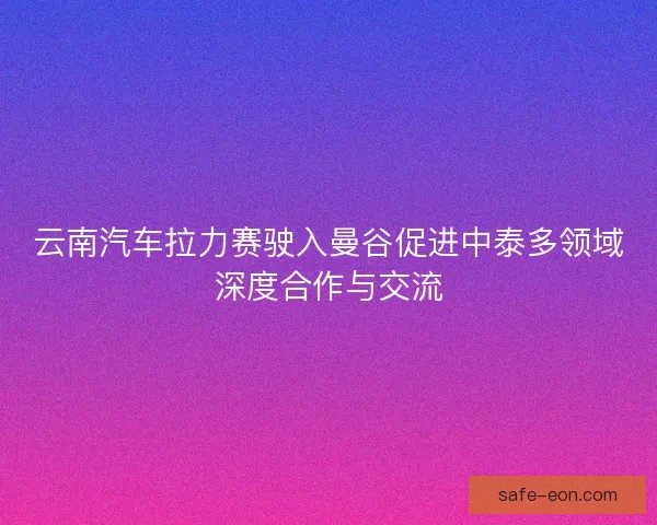 云南汽车拉力赛驶入曼谷促进中泰多领域深度合作与交流